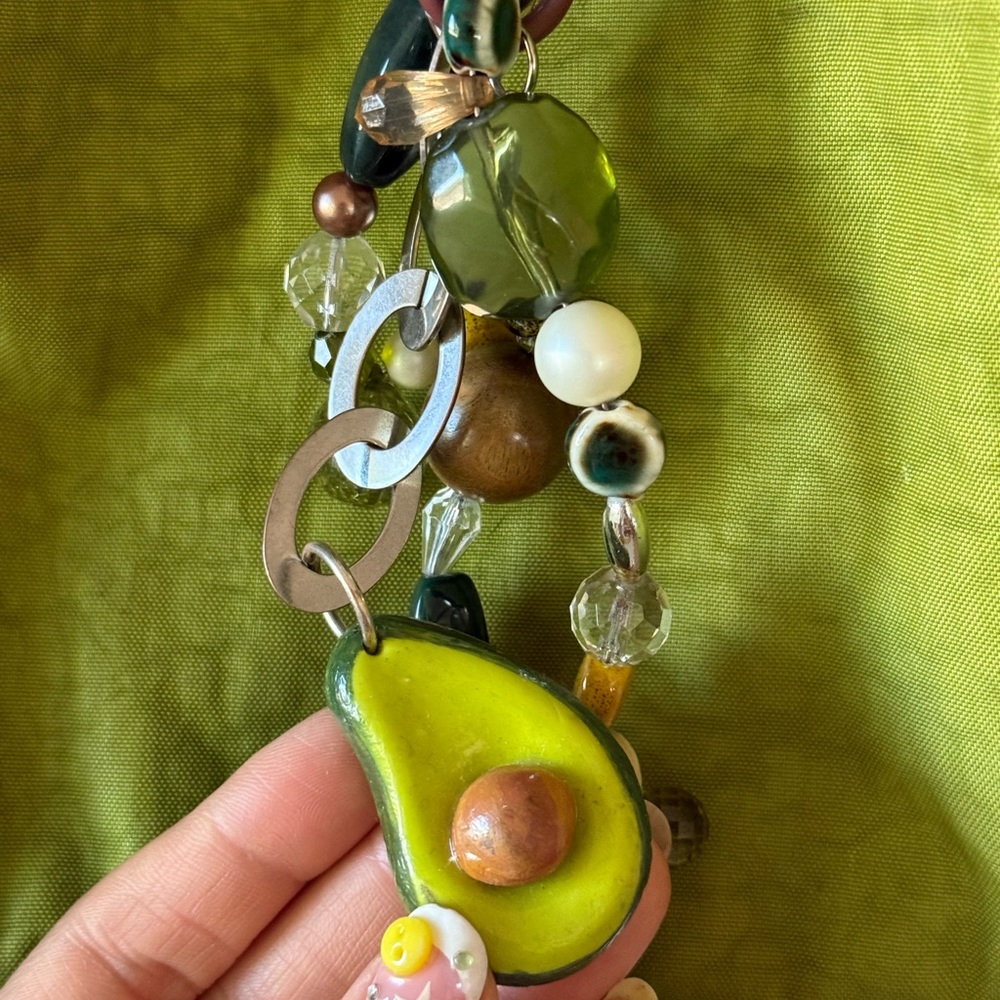Green and Brown Beaded charm